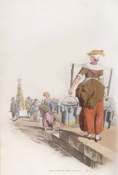 Milk Woman, from Costume of Britain by William Henry Pyne
